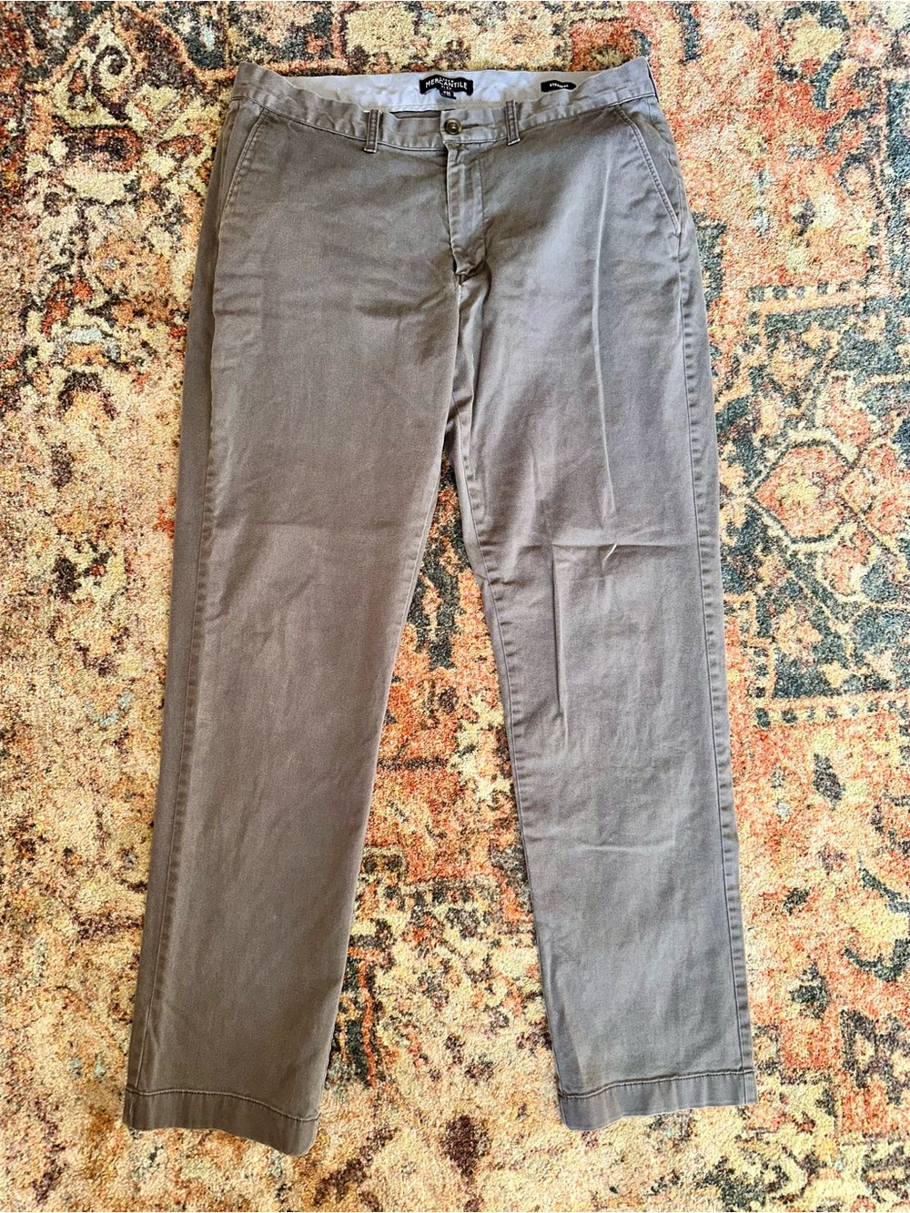 J. Crew Men's 34x32 Straight-Leg Chinos in Charcoal
